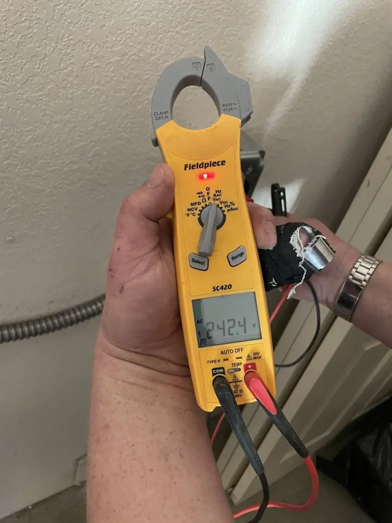 Voltage testing with clamp meter during Hot Tub / Pool Electrical Wiring in Atlantic City